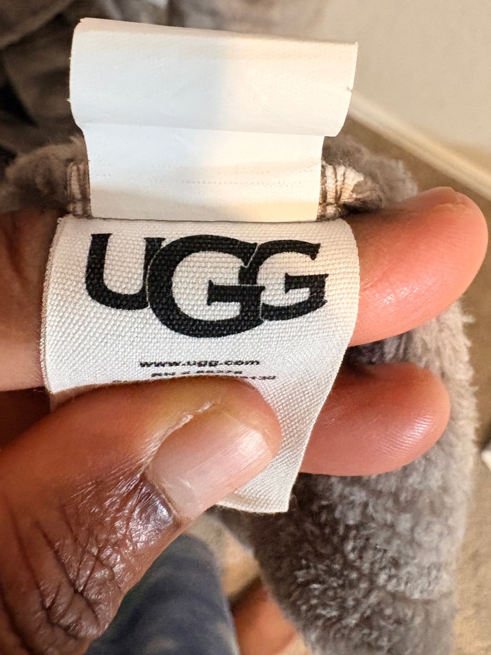 UGG Taupe Plush Robe with Belt - Picture 2 of 7
